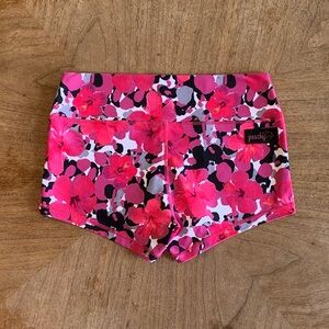 Peachy Athletic Pink Floral Shorts